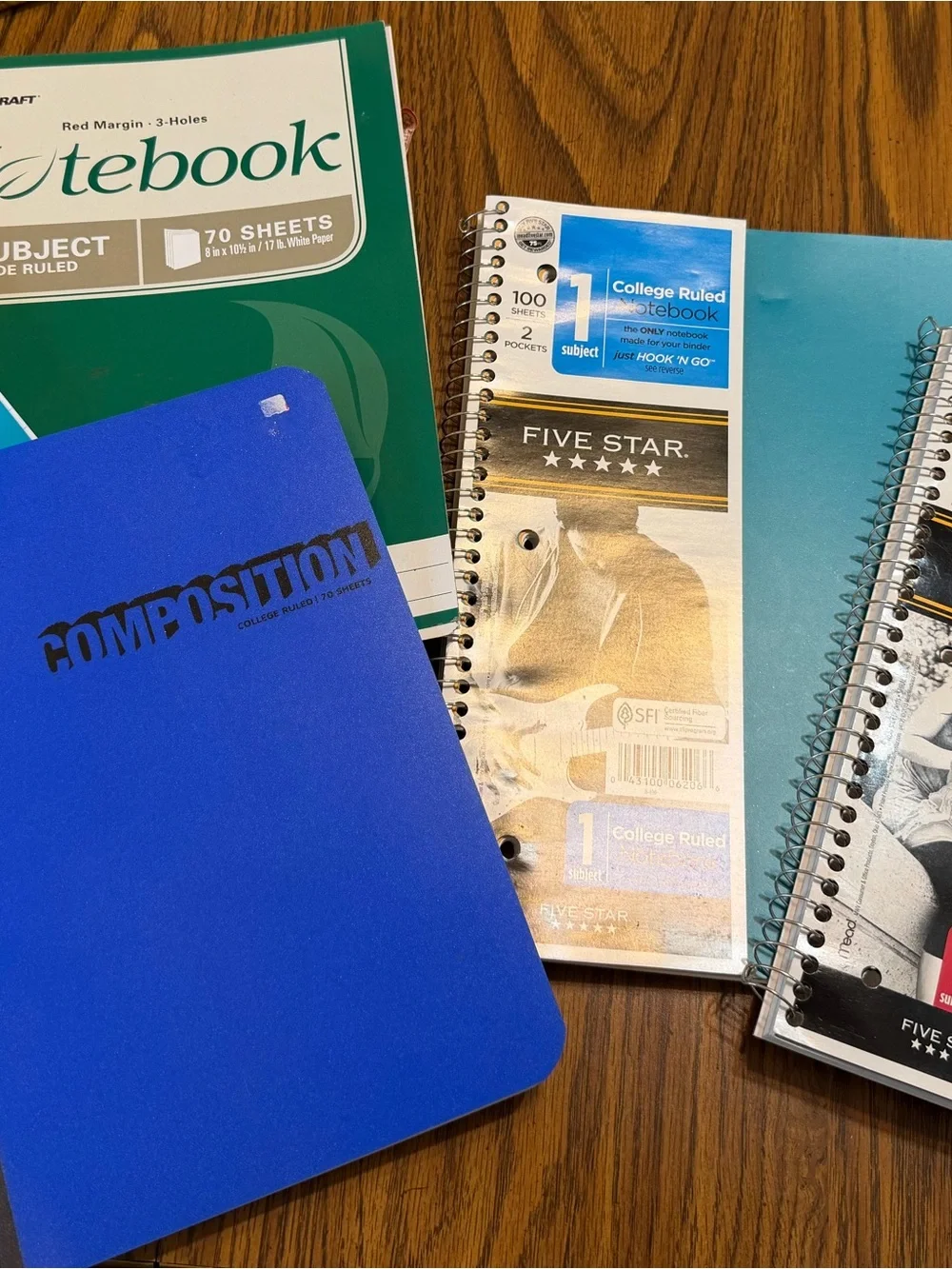Five Star & Mead Notebook Lot - College & Wide Ruled 1 Subject Composition
